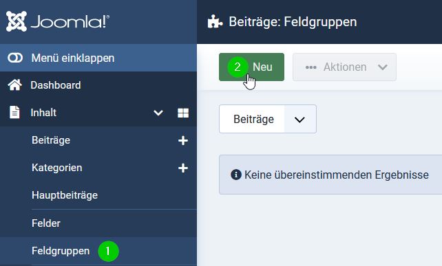 Feldgruppe erstellen