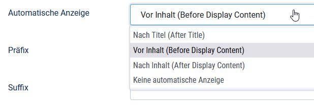 Ausgabe der Feldwerte