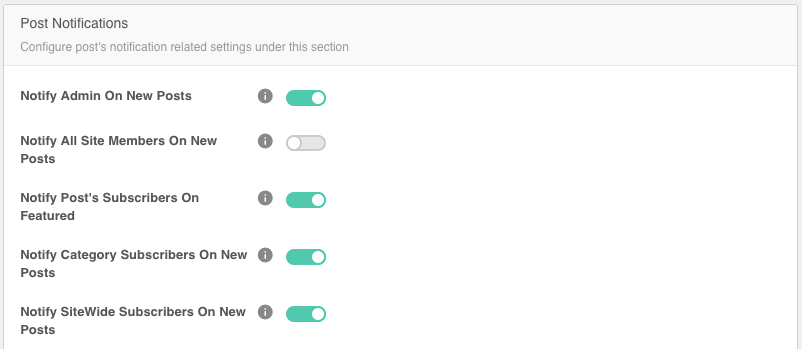 Notification's Options