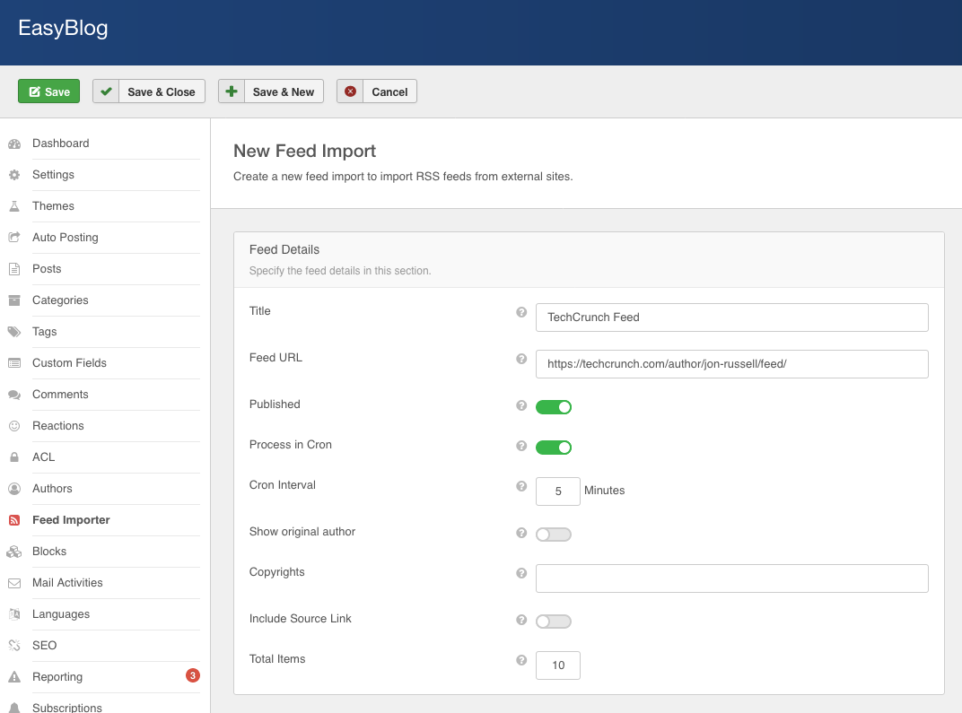 Feed Importer