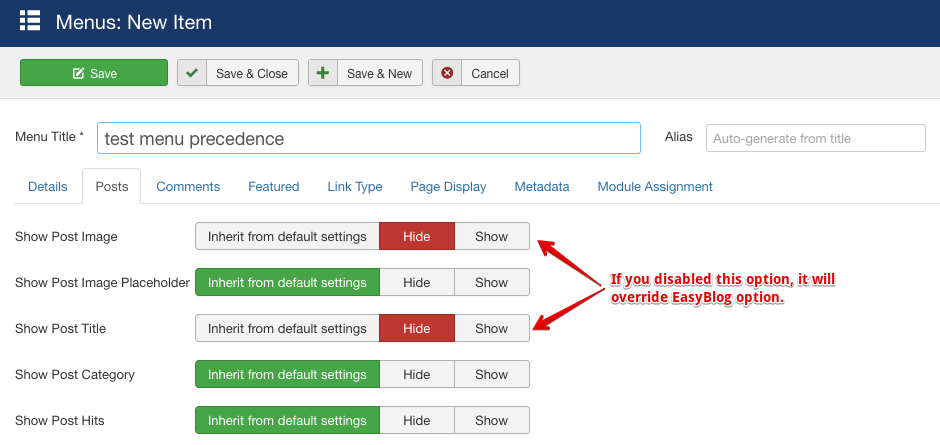 EasyBlog Post Precedence