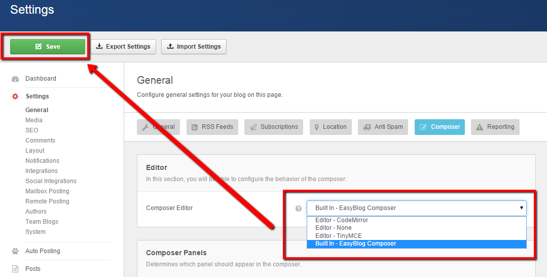 Change Editor