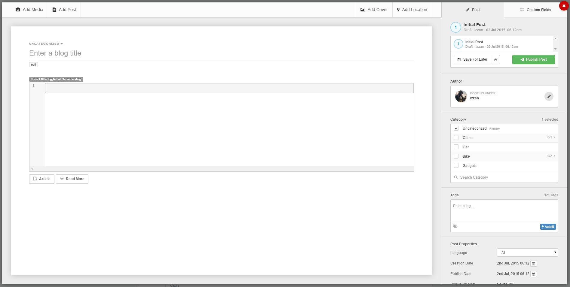 Change Editor