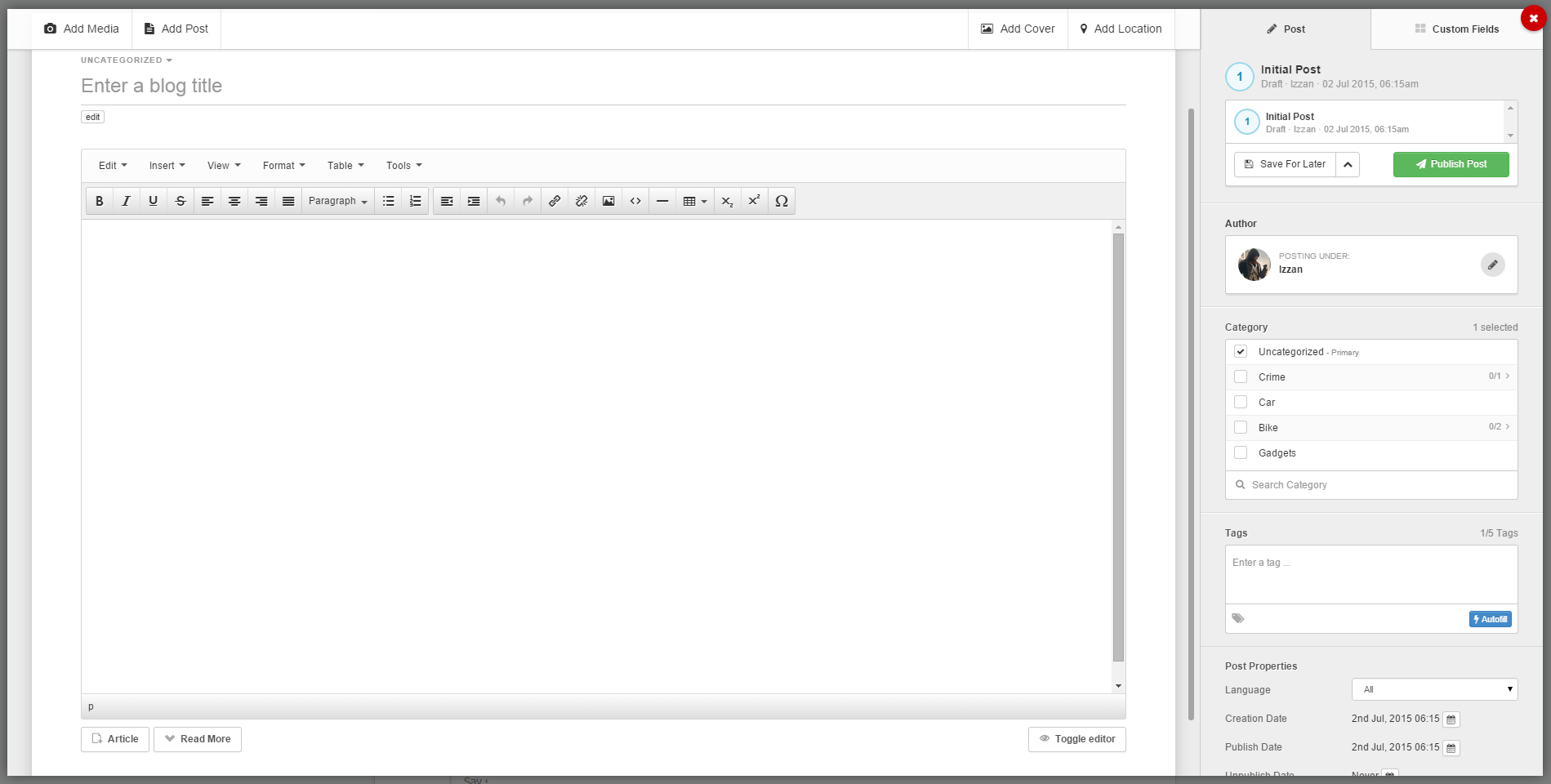 Change Editor