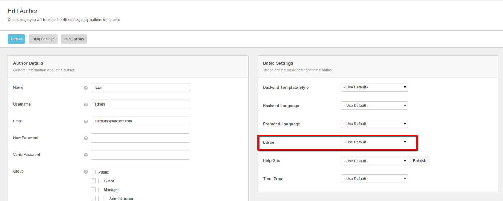 Change Editor