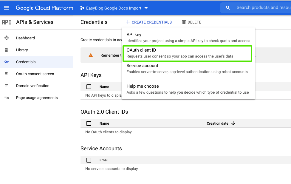Enable Google APIs & Services