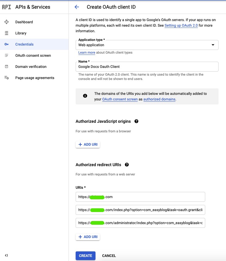 Enable Google APIs & Services