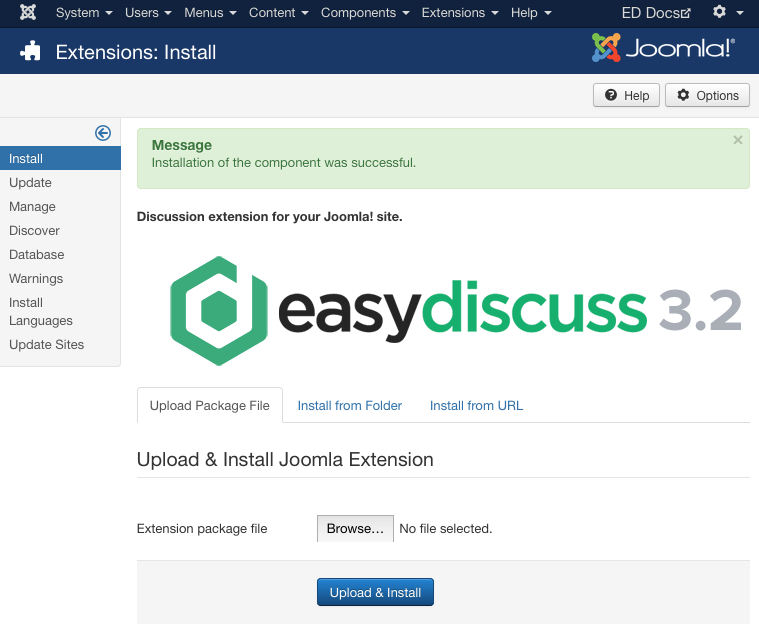 Installing EasyDiscuss