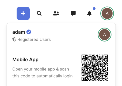 Verification badge on the user's toolbar'