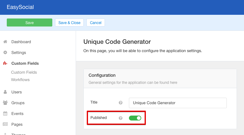 Publishing Custom Field