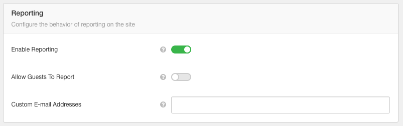 EasySocial Reporting Settings