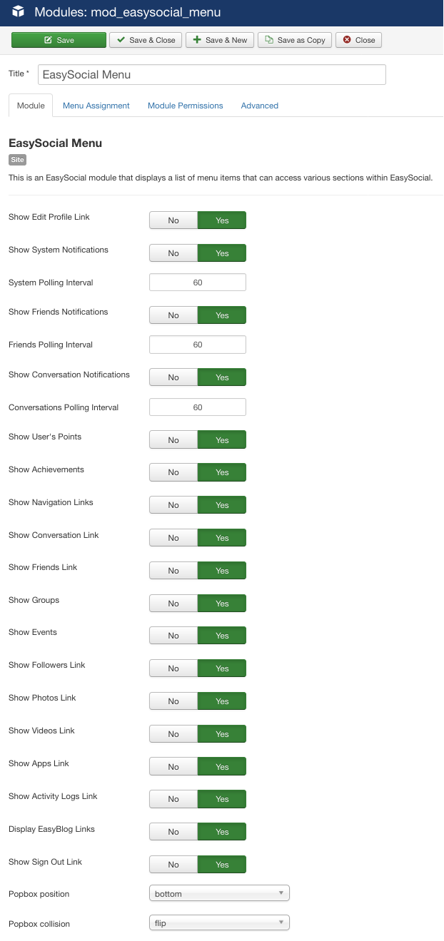Menu Module