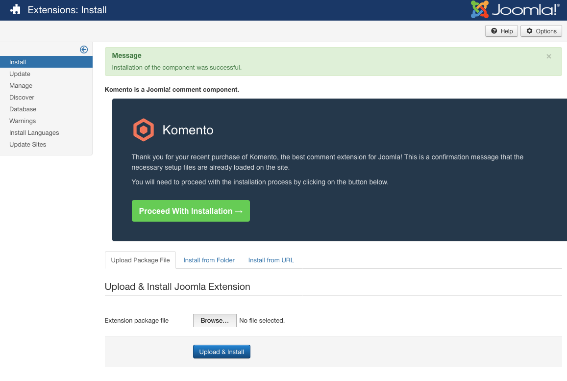 Installing Komento