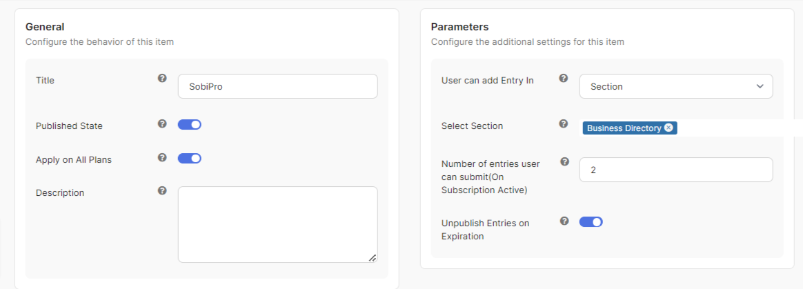 SobiPro App configuration