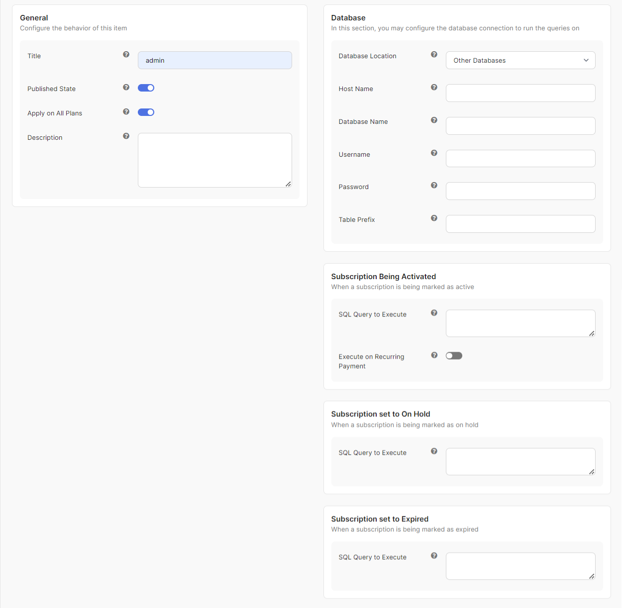 External Database