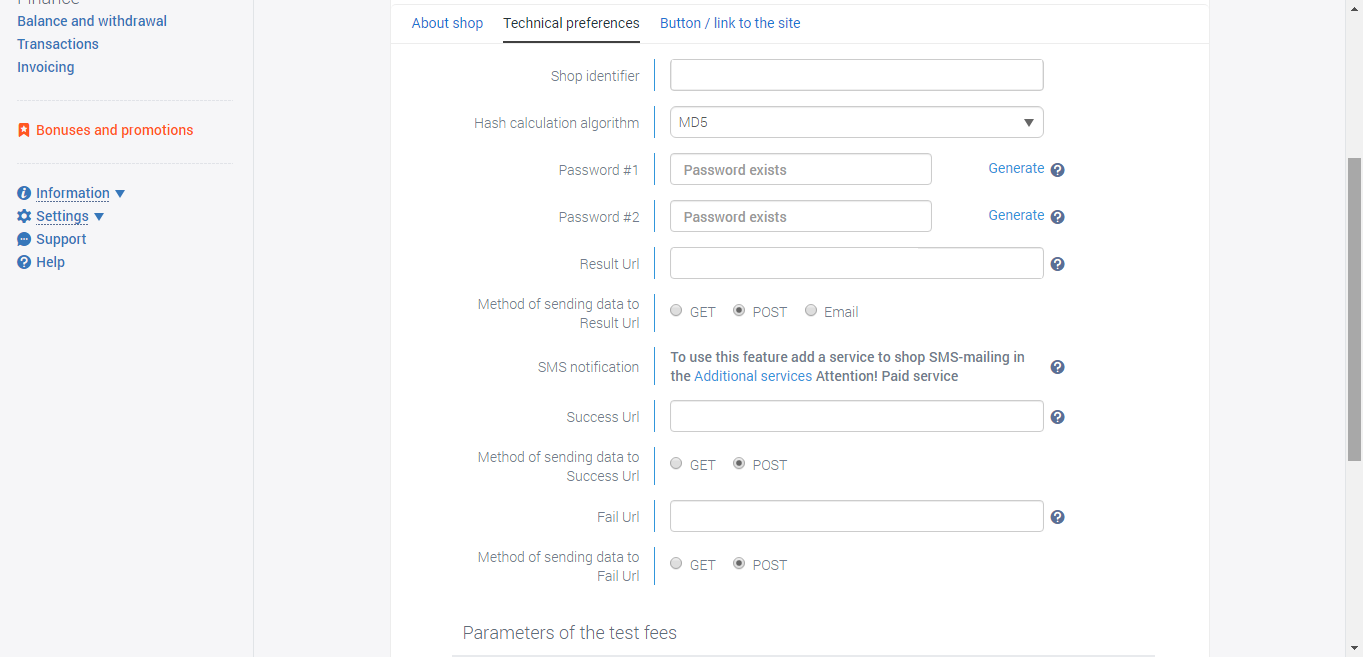 Setting Up Technical Perferences Shop