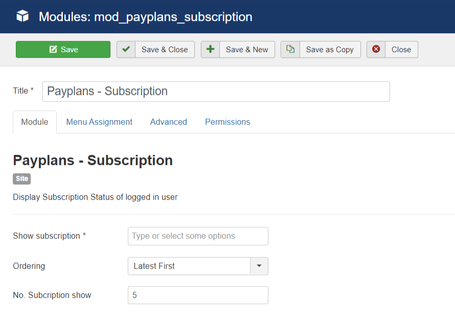 Subscription Module