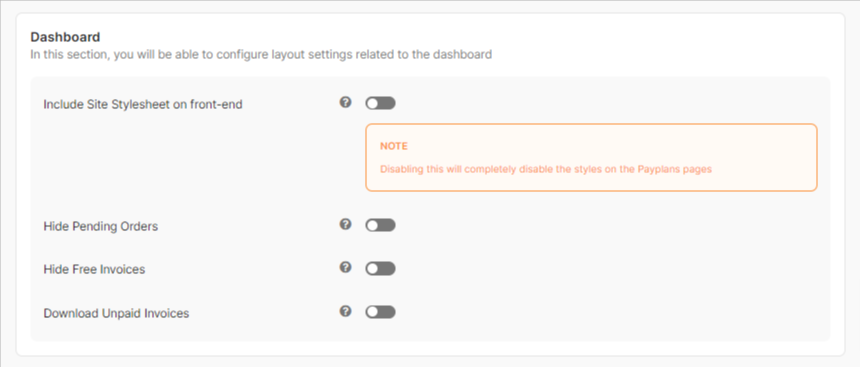 Layout Dashboard