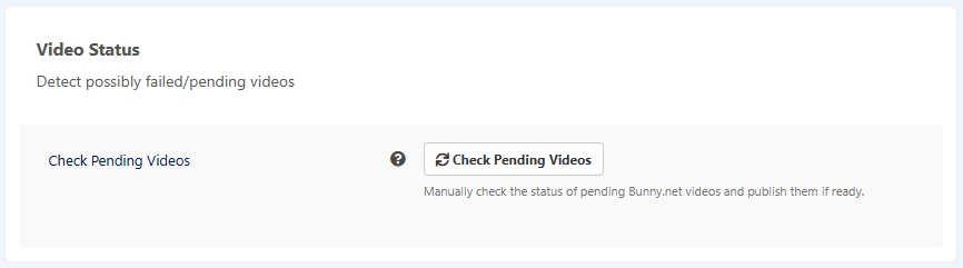 Pendente Videos prüfen